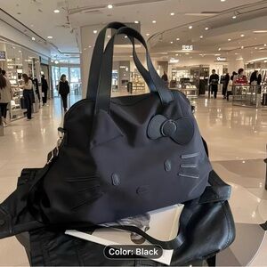 Hello Kitty Duffle Bag Black travel duffle, tote bag, w/shoulder strap